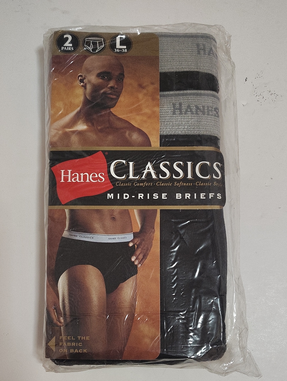 Vintage 2003 Hanes Mid-Rise Men's Briefs - 2Pack - Size L 36-38